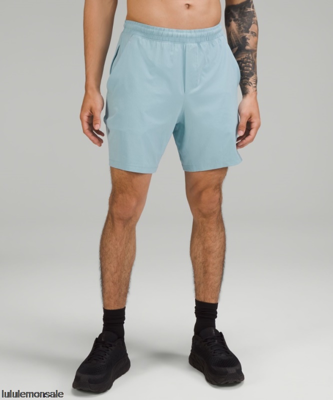 Lululemon Deutschland DELULU844 | Lululemon Deutschland Breeze Blue Pace Breaker Linerless Short 7